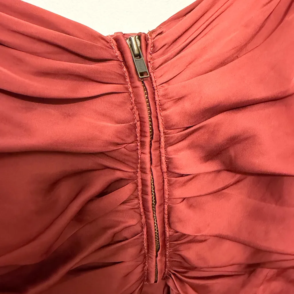 ULLA JOHNSON Ruched Halter Long Sleeve Peplum Mirelle Blouse Desert Rose size 2 - Image 12