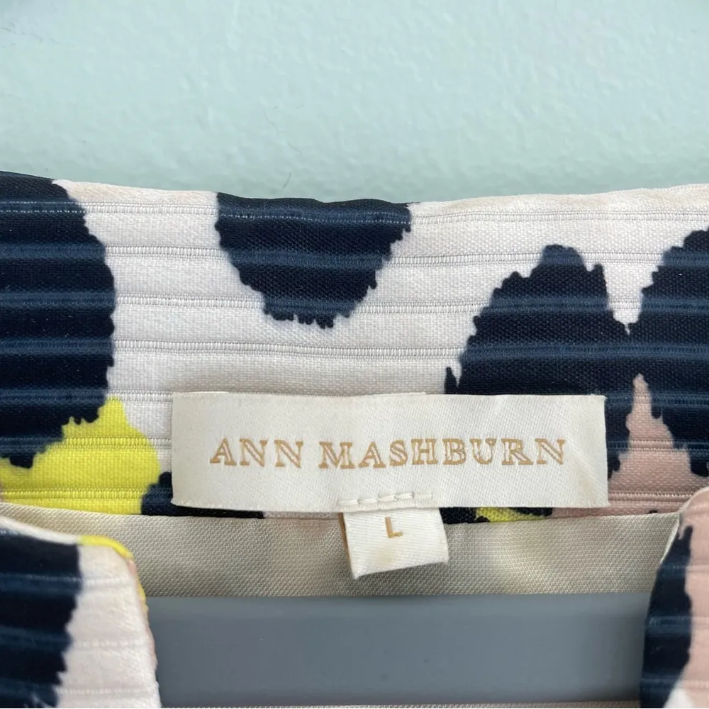 ANN MASHBURN Split-Neck Suri Dress Leopard Jacquard - Image 9