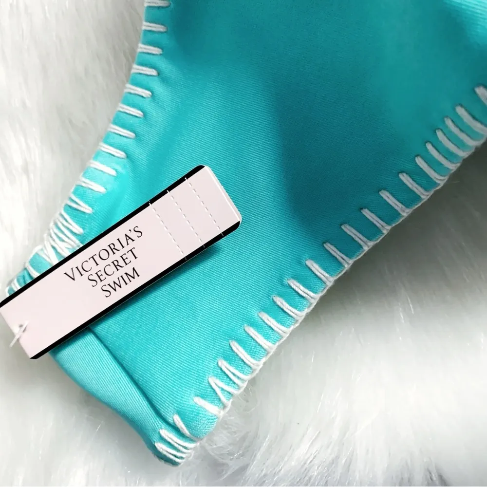 Victoria’s Secret Nwt Aqua The Cheeky Hipster Stitched Swim Bikini Bottom L - Image 9