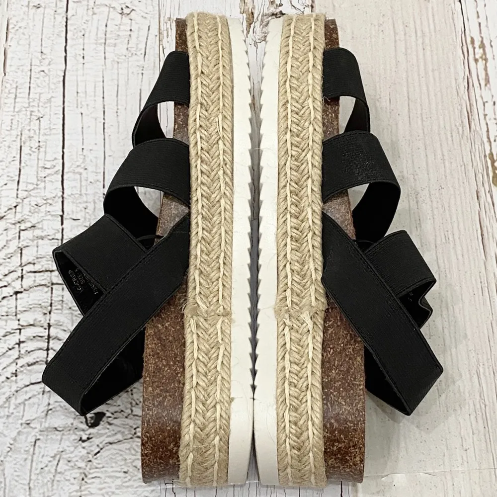 Madden Girl Black Espadrille Platform Sandals 8 - Image 6