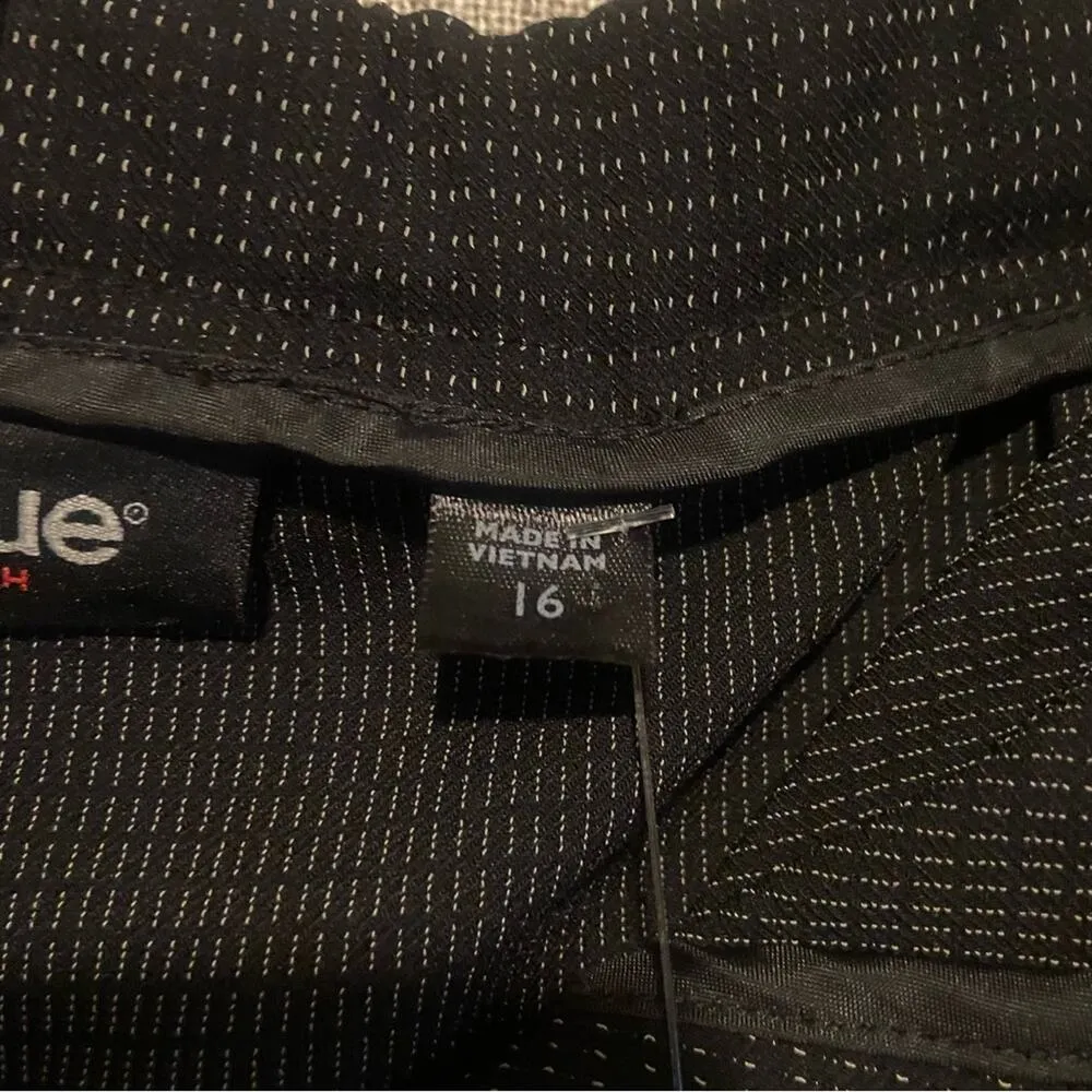 NWT Avenue Women’s Black Cuffed Wide Leg Trousers, small polka dot, Size 16 - Image 10