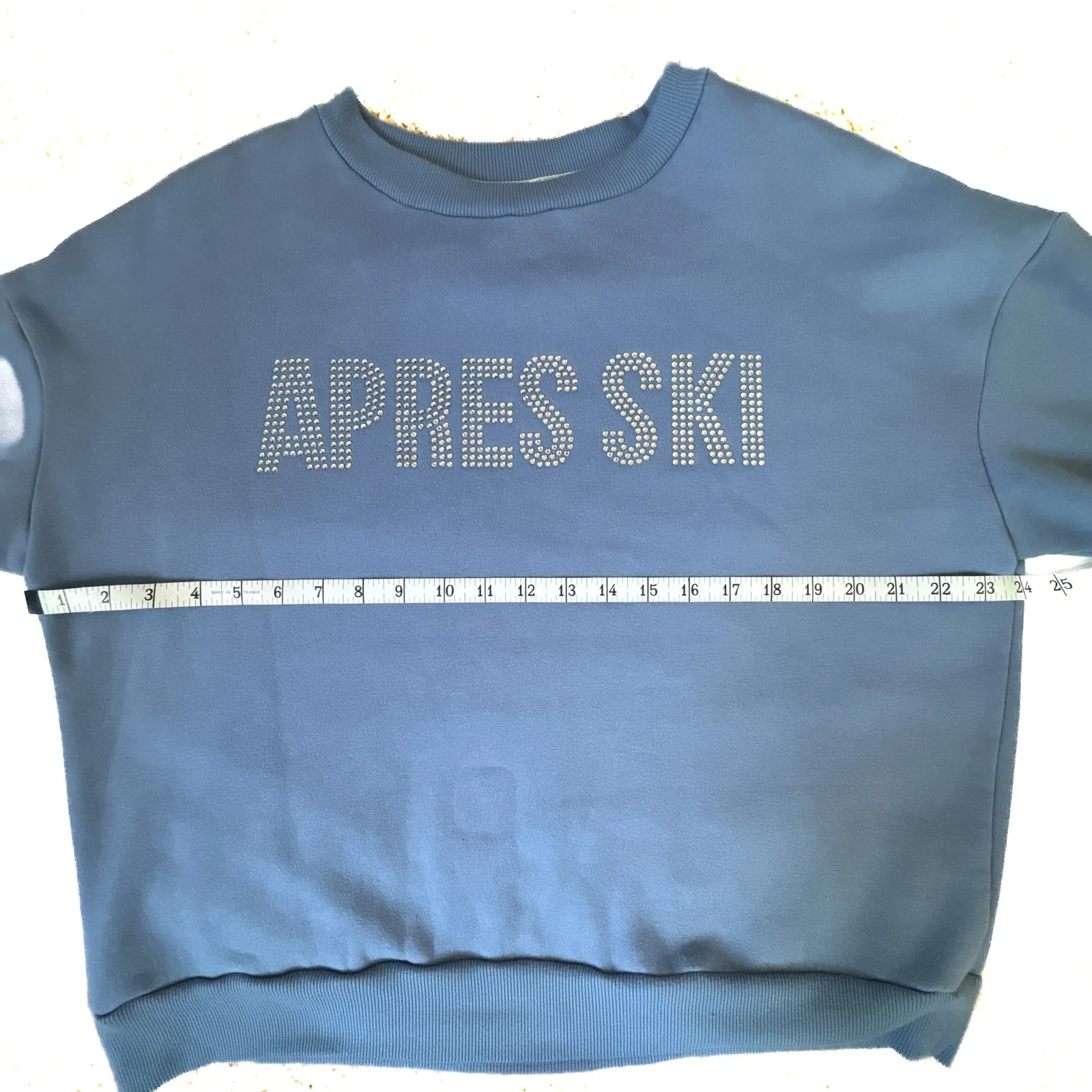 Beach Riot Apres Ski Rhinestone Sweatshirt Blue - Image 10