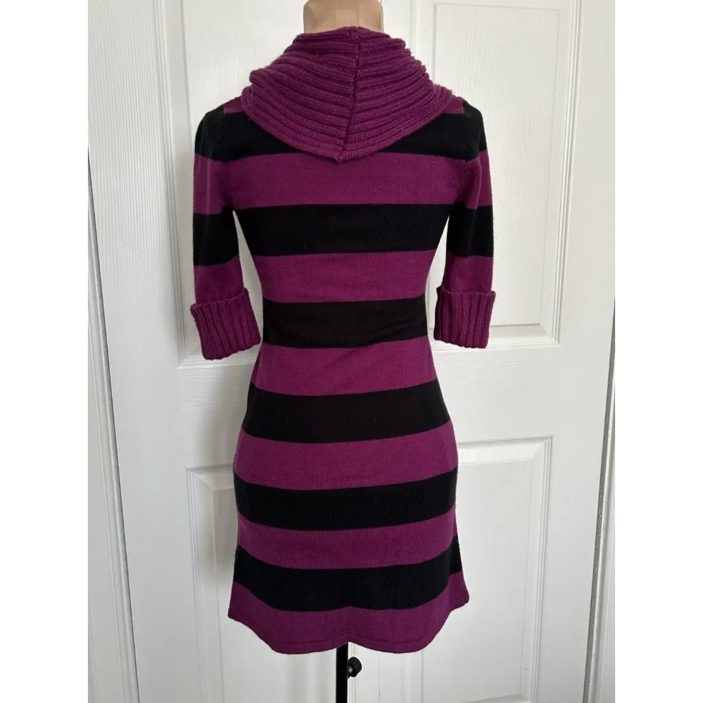 Takeout Black and Magenta Striped Sweater Dress Size XS - Image 5
