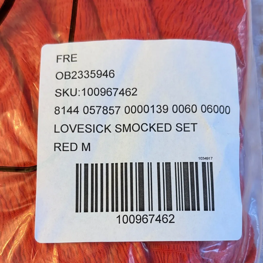 NEW Set! Free People FREE-EST Lovesick M Smocked Shorts Top Vibrant Coral Red - Image 8