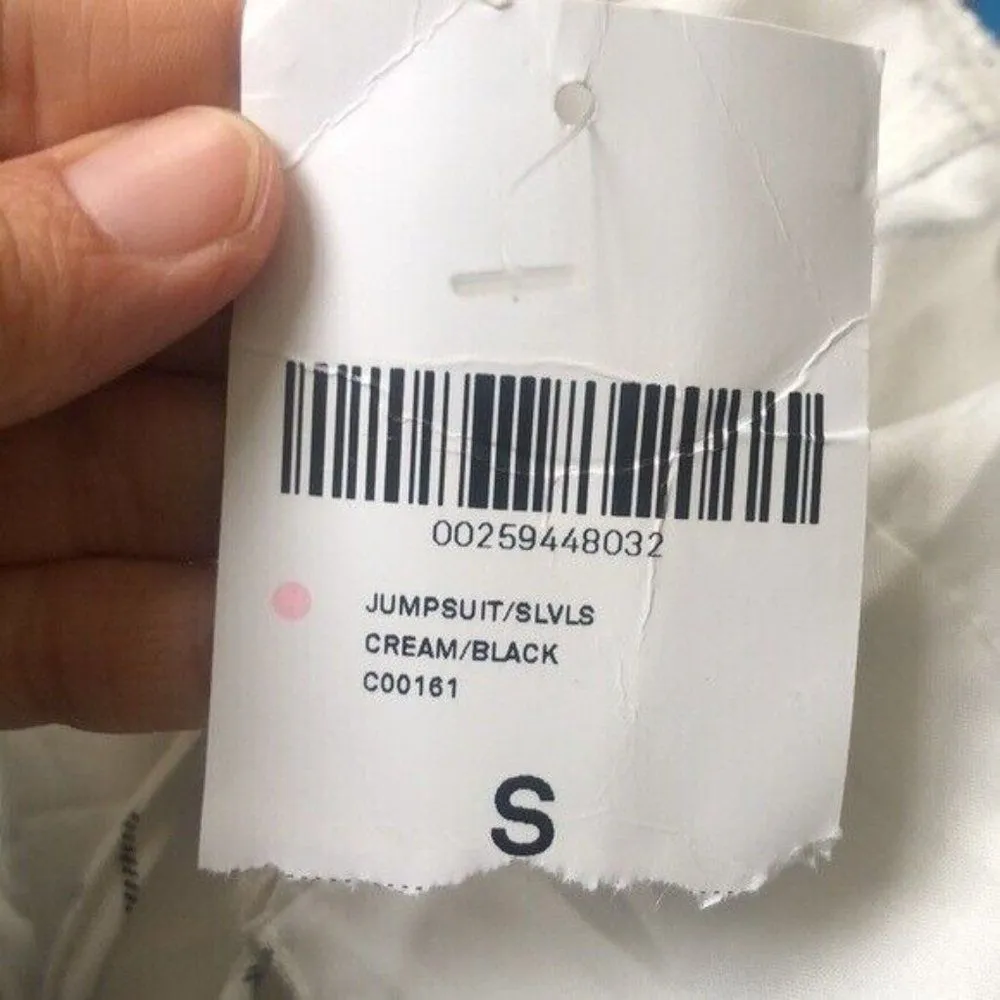 Forever 21 jumpsuit Small avante garde mod architectural geometric white New - Image 6