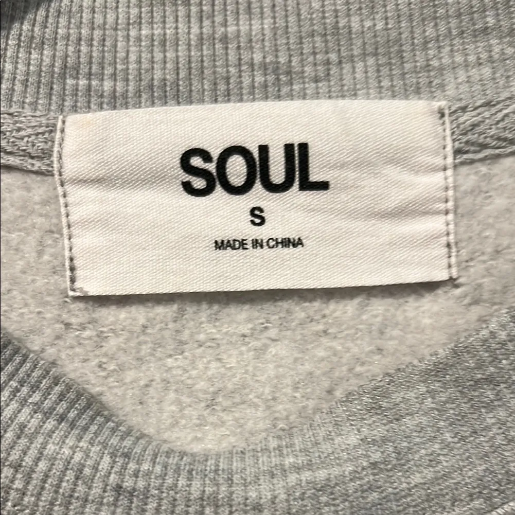 SoulCycle  Gray Crew Neck Sweater with Bold Graphic - Image 2