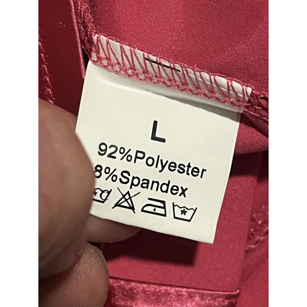 Vidussa Off Shoulder Top Womens Size L Pink Shimmer Tie Sleeve Short Sleeve NWT Size L - Image 8