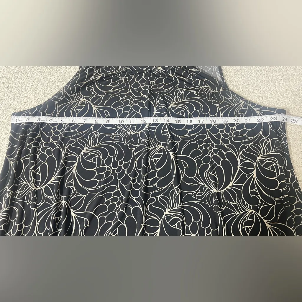 Lane Bryant Sleeveless black & Beige Floral Dress, Size: 22/24 - Image 3