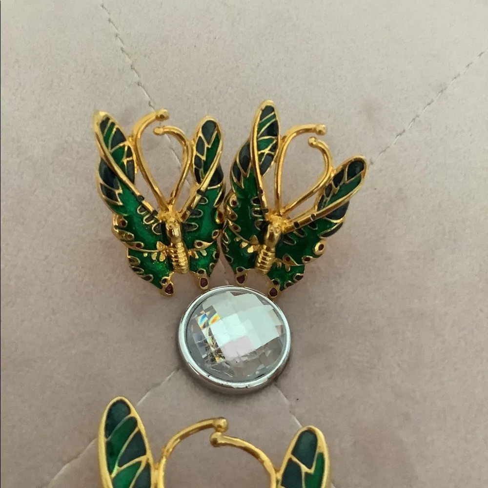 Green butterfly jewelry set - Image 3