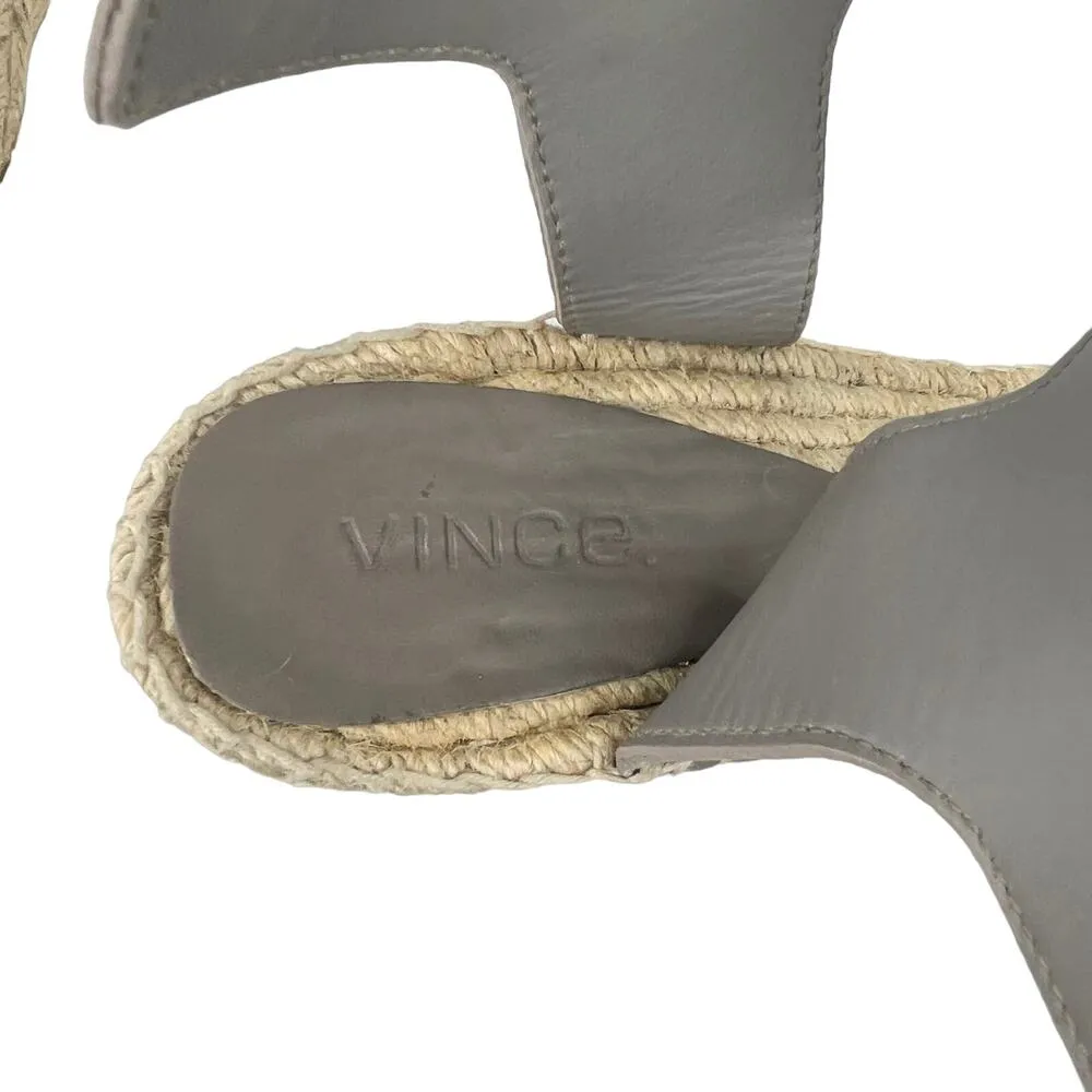 Vince Sophie Espadrille Sandals 10 Taupe 3.5" Wedge Heels - Image 8