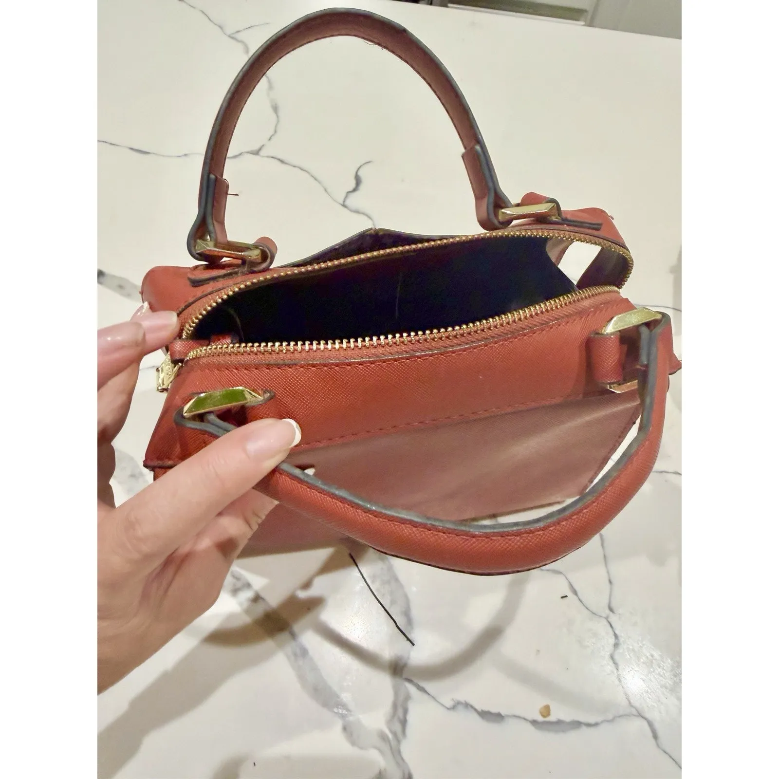 Steve Madden Small Faux Leather Breese Crossbody, Top Handles, Purse Handbag - Image 12