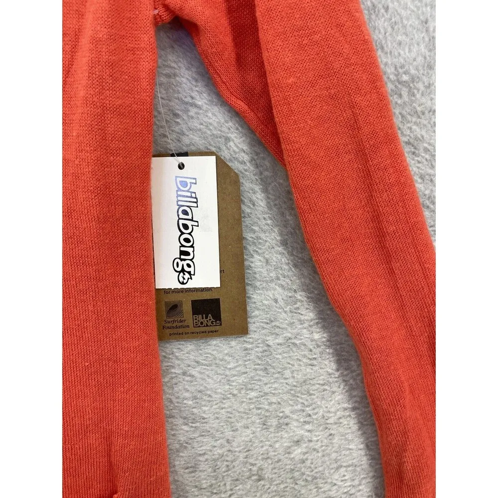 BillaBong Women's Open Front Cardigan Solid Orange Size Small Thin Long Sleeve - Image 5