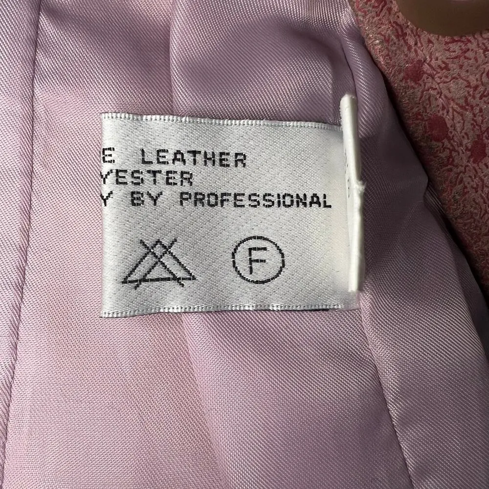 B Lucid Women's Vintage Pink Leather Jacket Size M Size M - Image 6