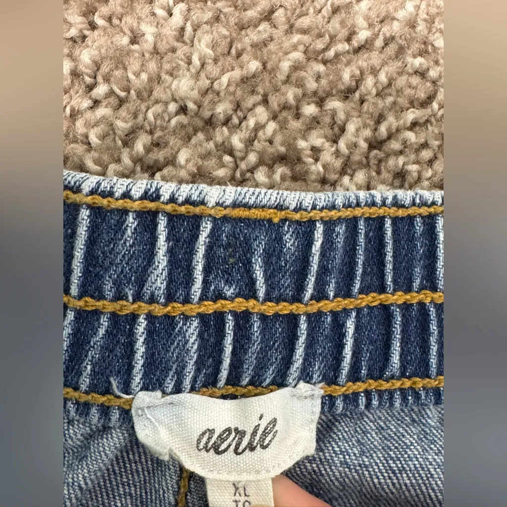 Aerie Distressed Blue Jean Shorts - Image 5