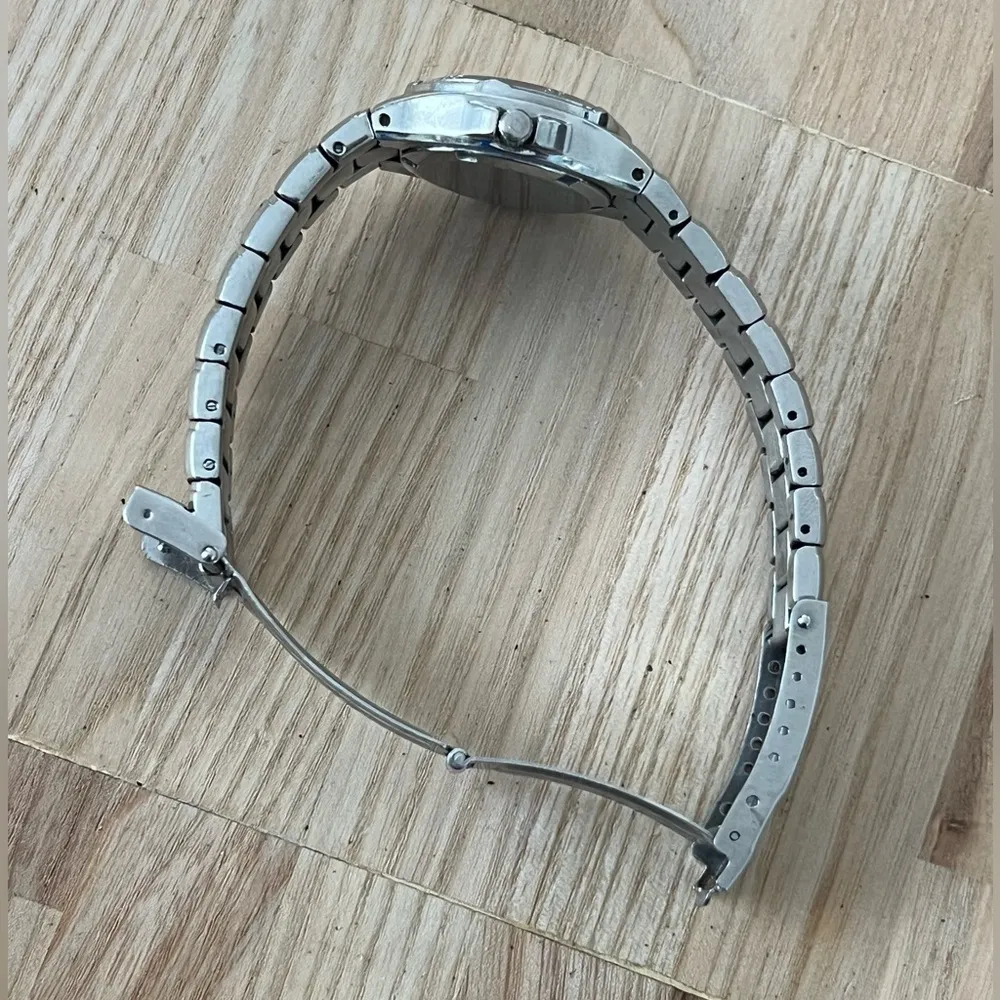 Bulova Marine Star Diamond Ladies Watch Black Pearl Dial Date Stainless Bracelet - Image 8