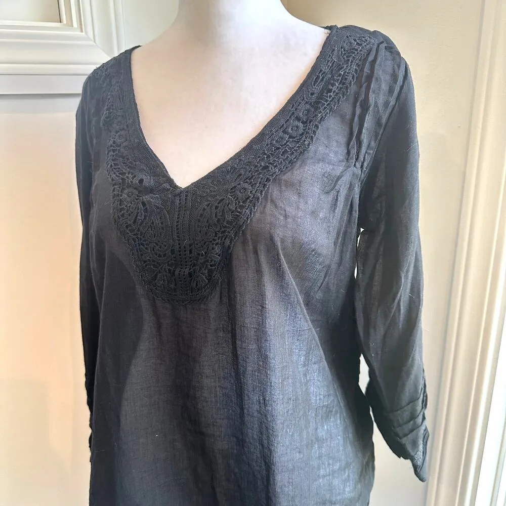Pia Rossini NWT St Lucia Kaftan Large Black Lace Swim Beach Cover Up Dress - Image 2