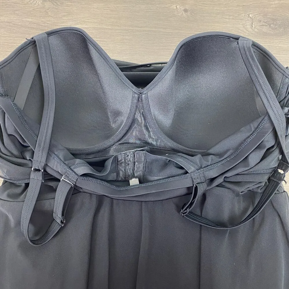 Torrid Black Mesh Top One Piece Swim Dress Sz.2DD/F - Image 13