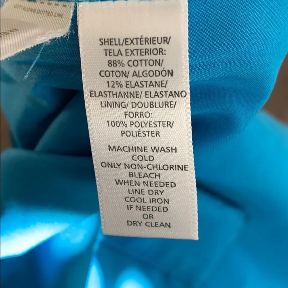 LOFT Blue Button Trim Wrap Skirt Sz 6 - Image 7