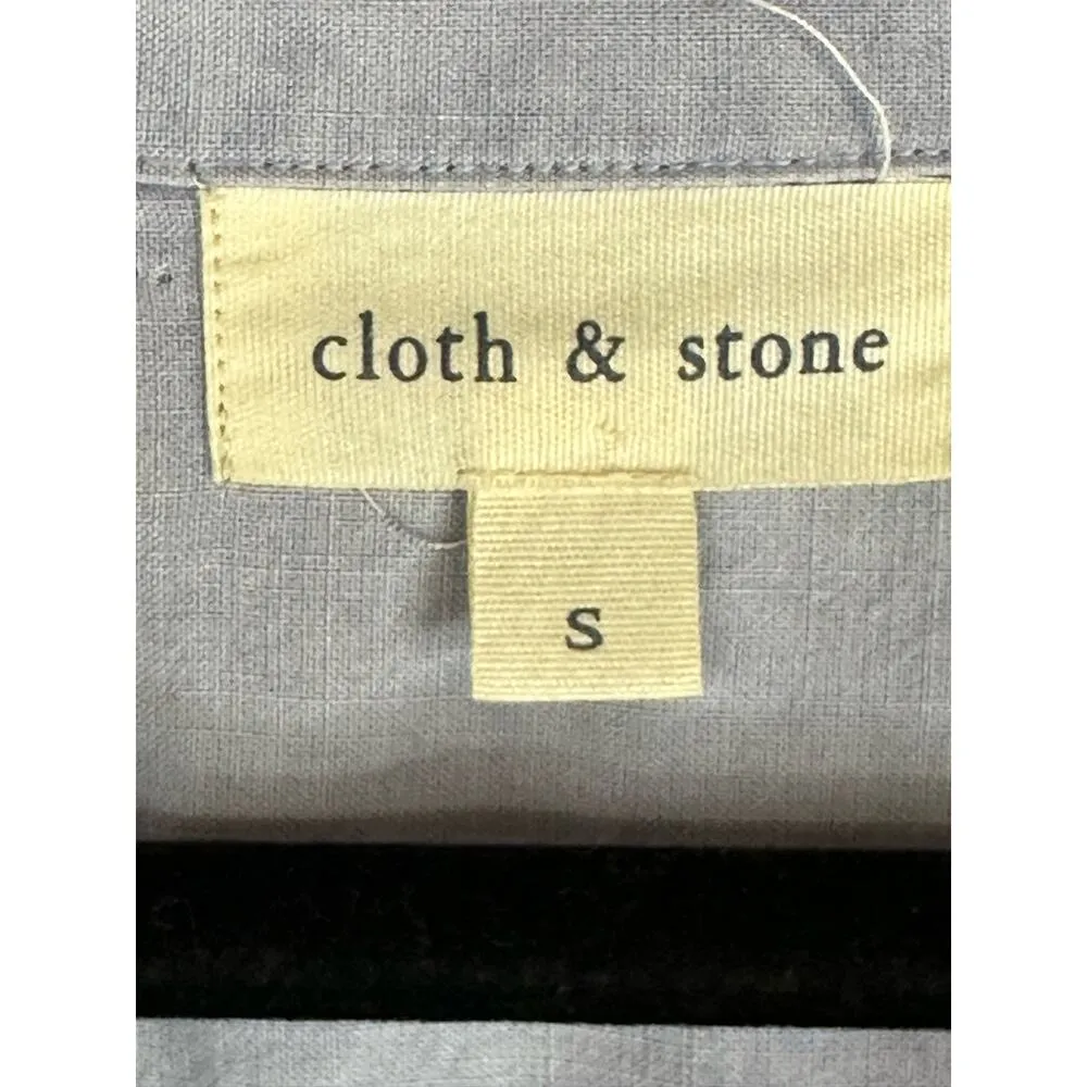 Cloth & Stone Short Sleeve Blue V Neck Shirt Dress Size Small - Image 6