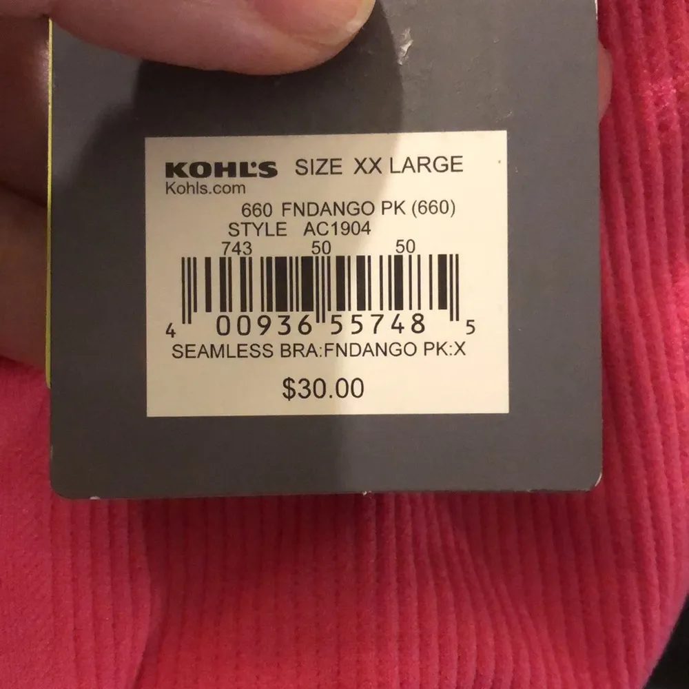 NWT Tek Gear Seamless Low-Impact Sports Bra, XXL - Image 6