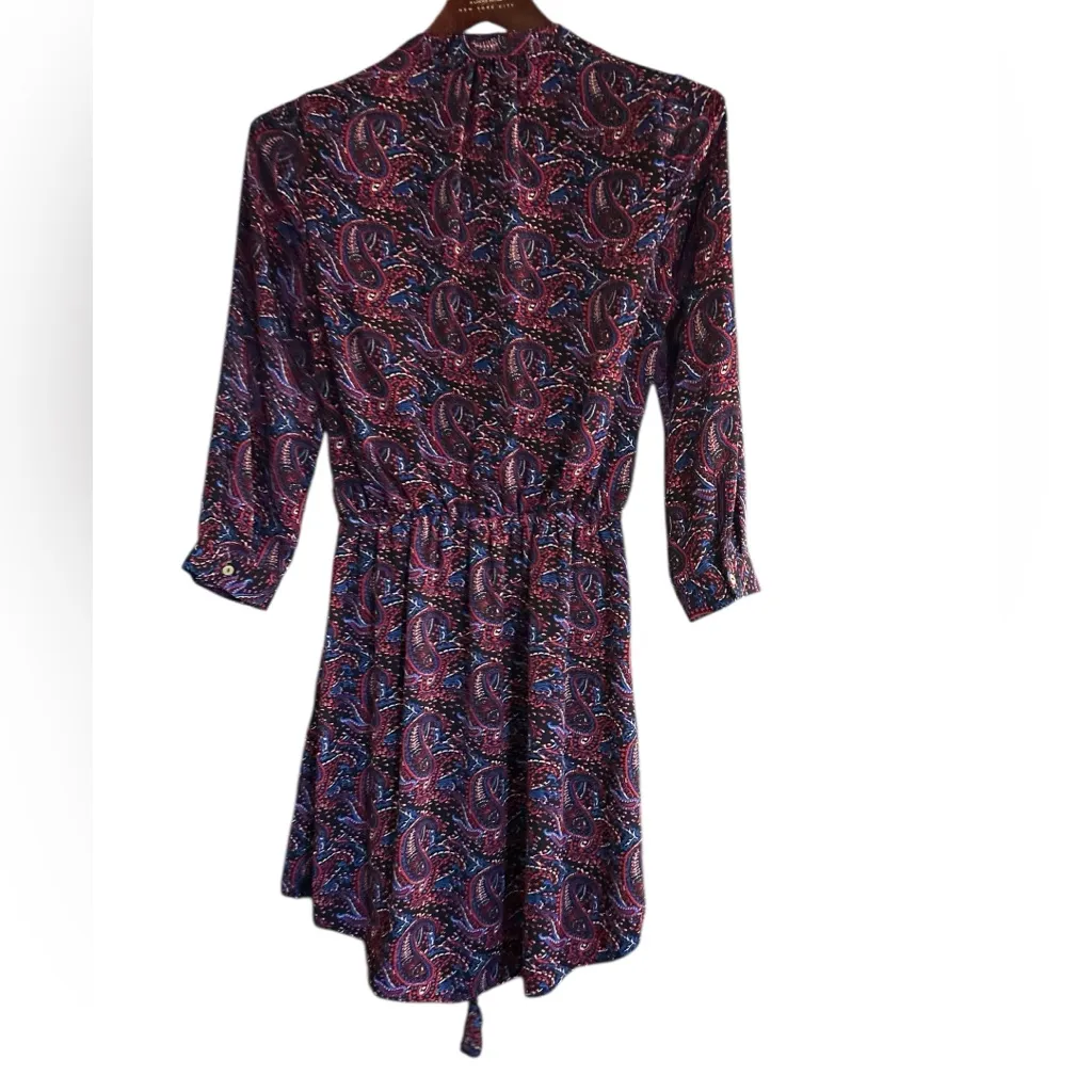 Daniel Rainn paisley Dress elastic waist blouson look drawstring waist size XS - Image 4