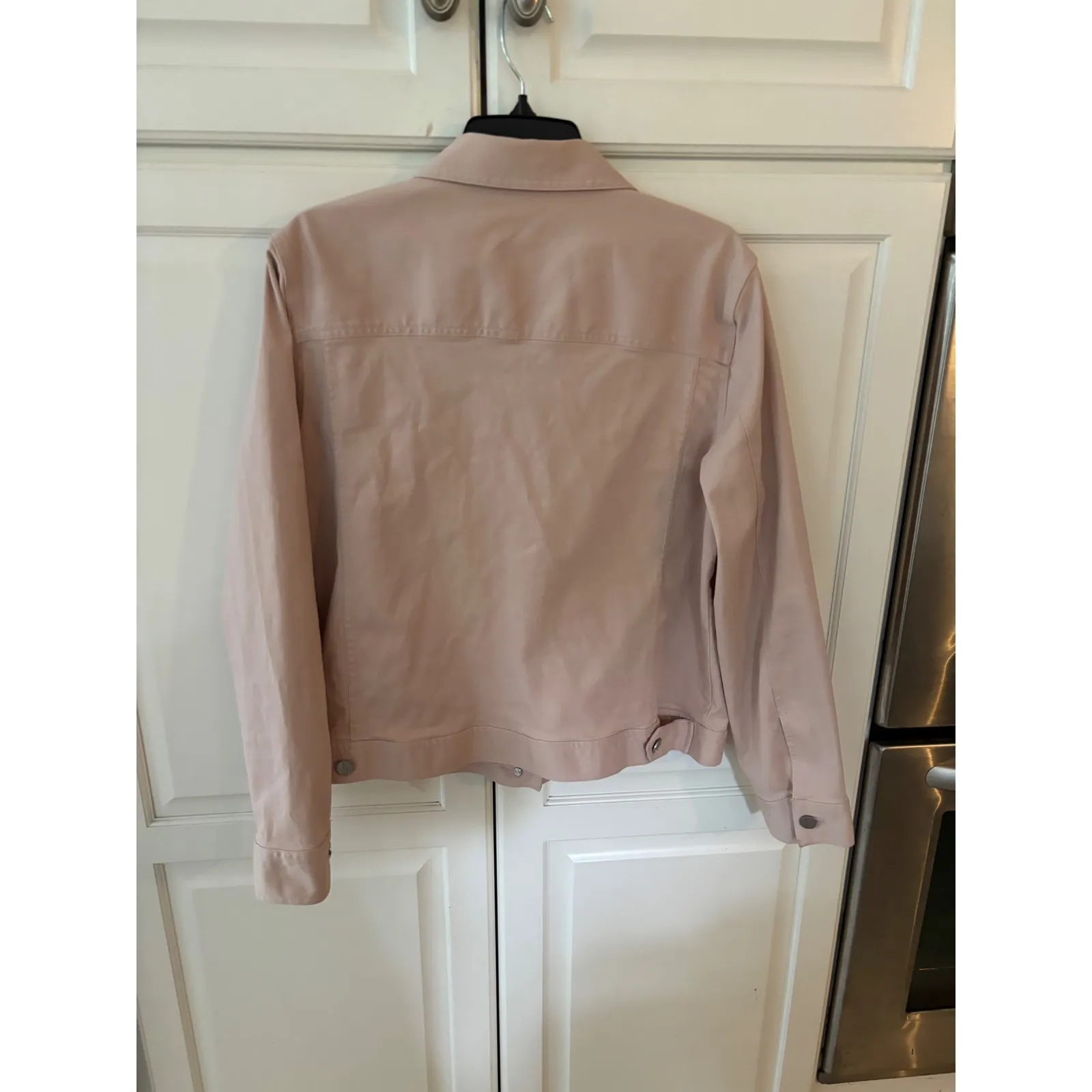 Jones New York Signature Women Light Pink Button Front Twill Jacket Size Medium - Image 5
