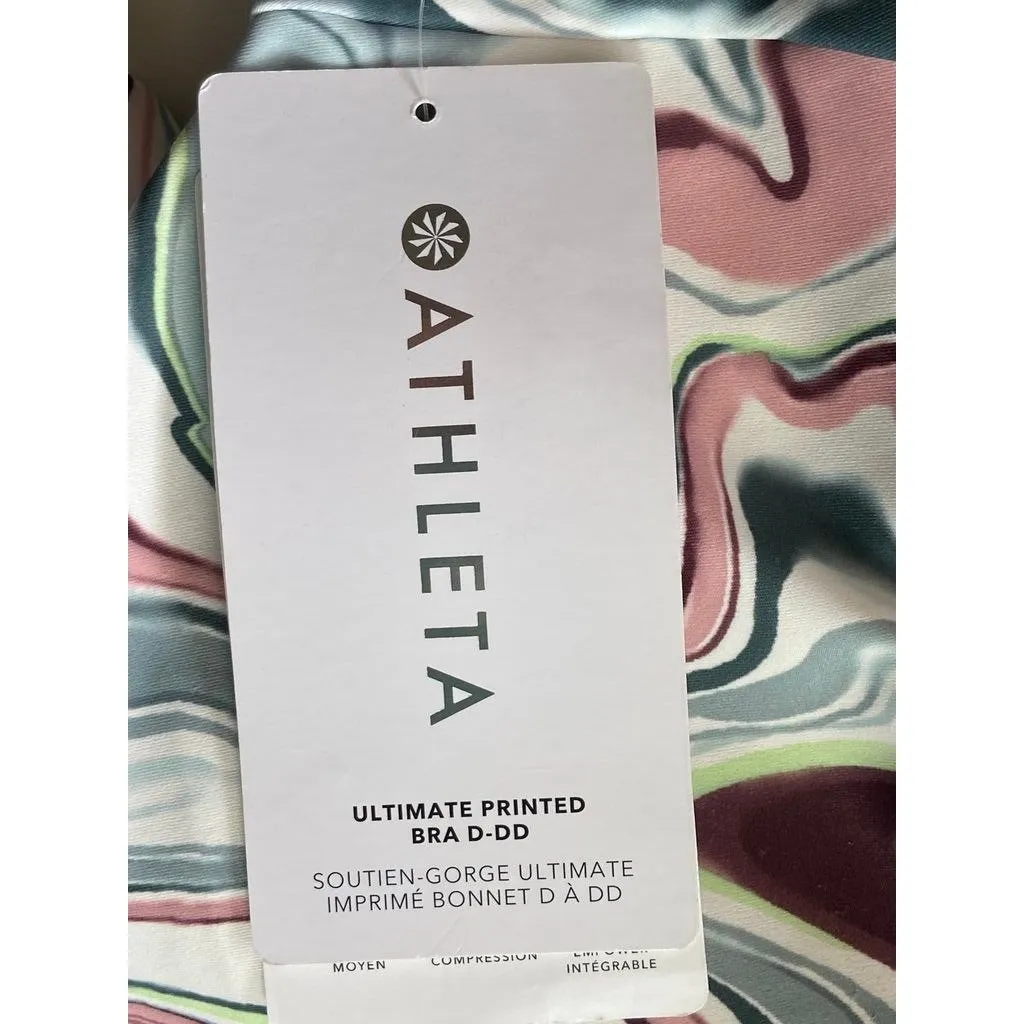Athleta 981760 Ultimate Printed Sports Bra D-DD Marble Multi Women's 3X NWT $54 - Image 6