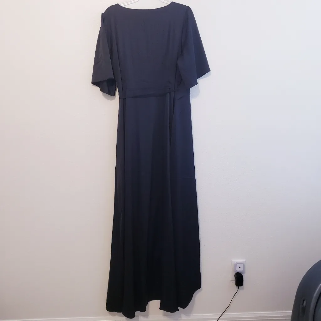 Baltic Born Vara Satin Maxi Wrap Dress Short Sleeve New Without Tags - Image 8