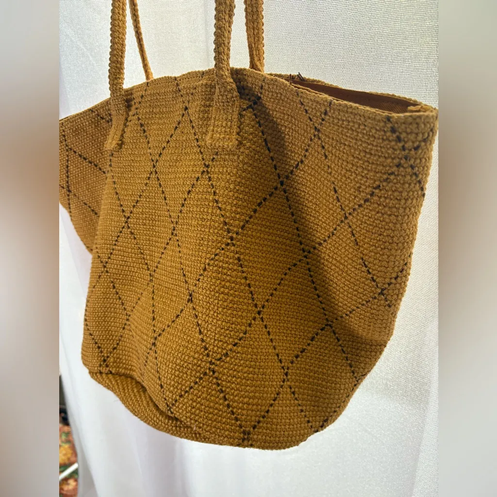 J JILL Sunflower Yellow Textured Tote Bag - Image 3