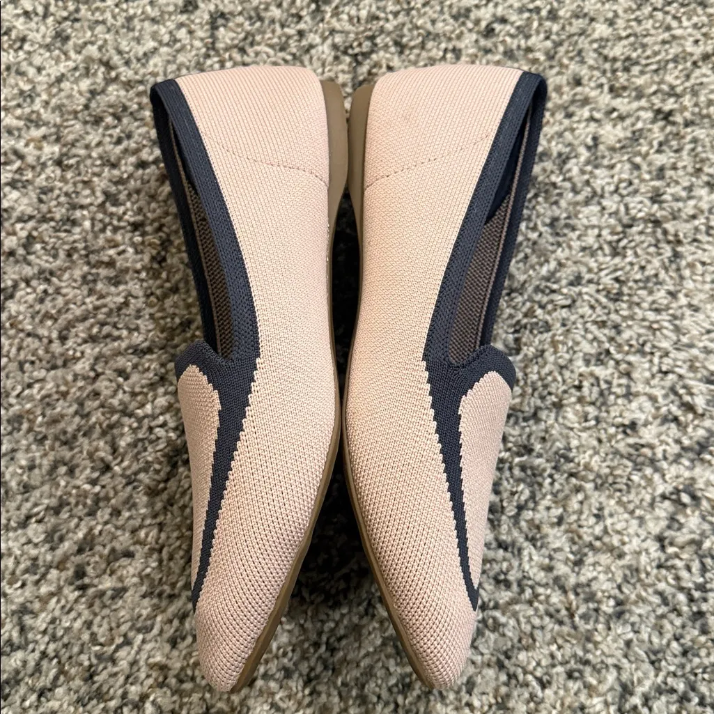 BIRDIES Blackbird Knit Loafers Pointed Toe Ballet Flats Preppy Pink Grey - Image 4