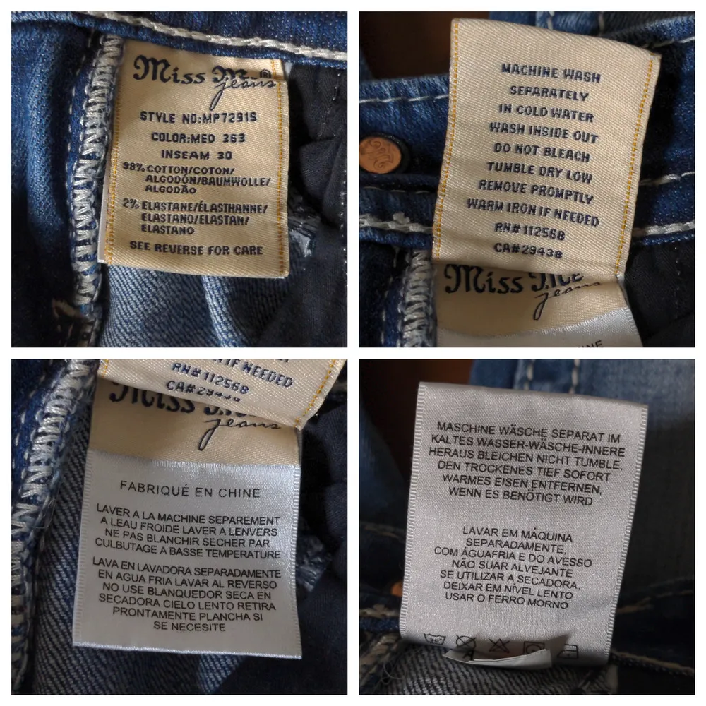 Miss Me Mid-Rise Embellished Skinny Jeans in Blue – Size 24 – EUC - Image 15