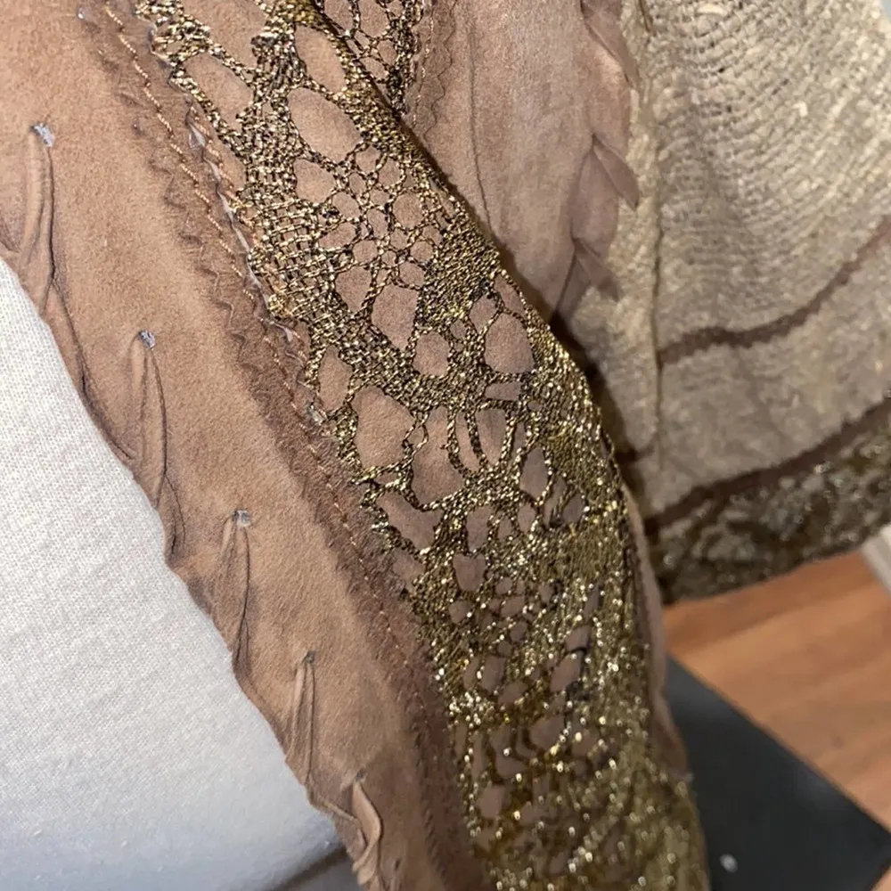 Moschino Vintage 1990s Western Tan Suede Leather Bolero Jacket EUC Sz 8 - Image 11