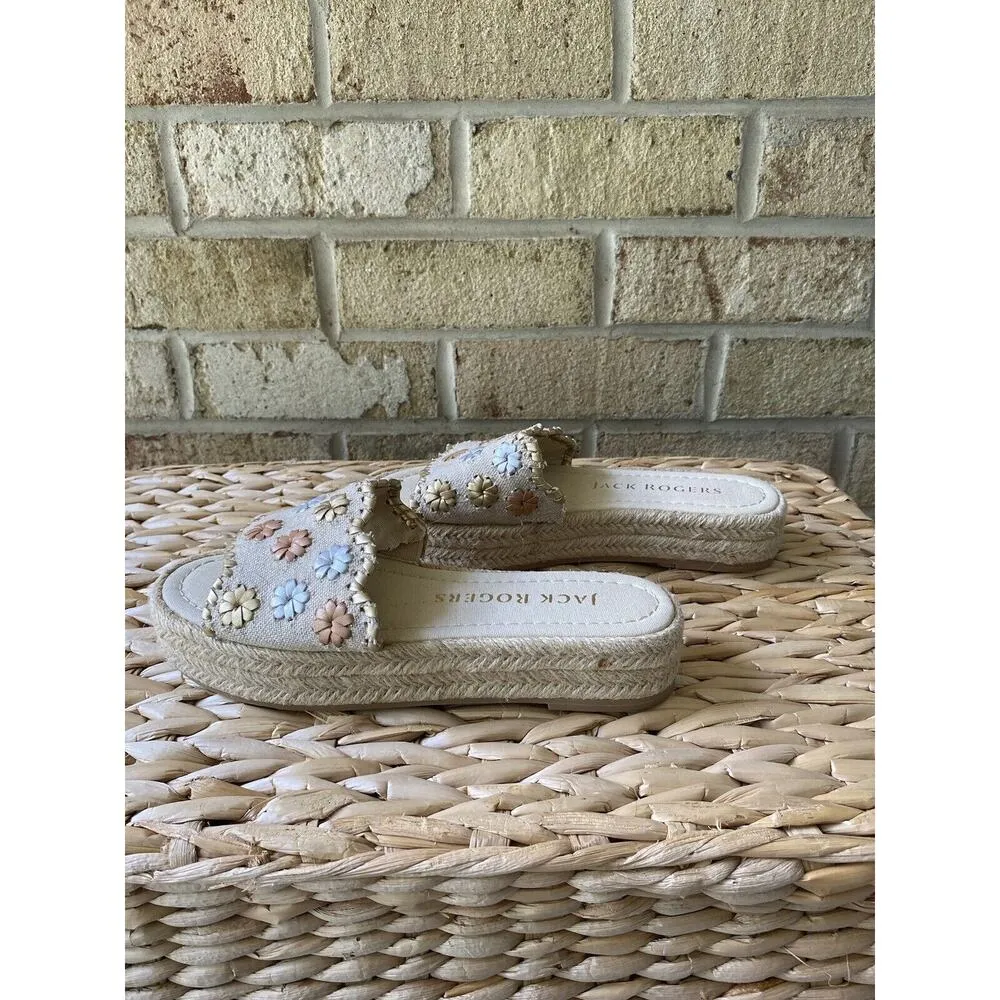 Jack Rogers Palmer Platform Wedge Espadrille Weave Sandal Slip On Metallic 5.5 - Image 4