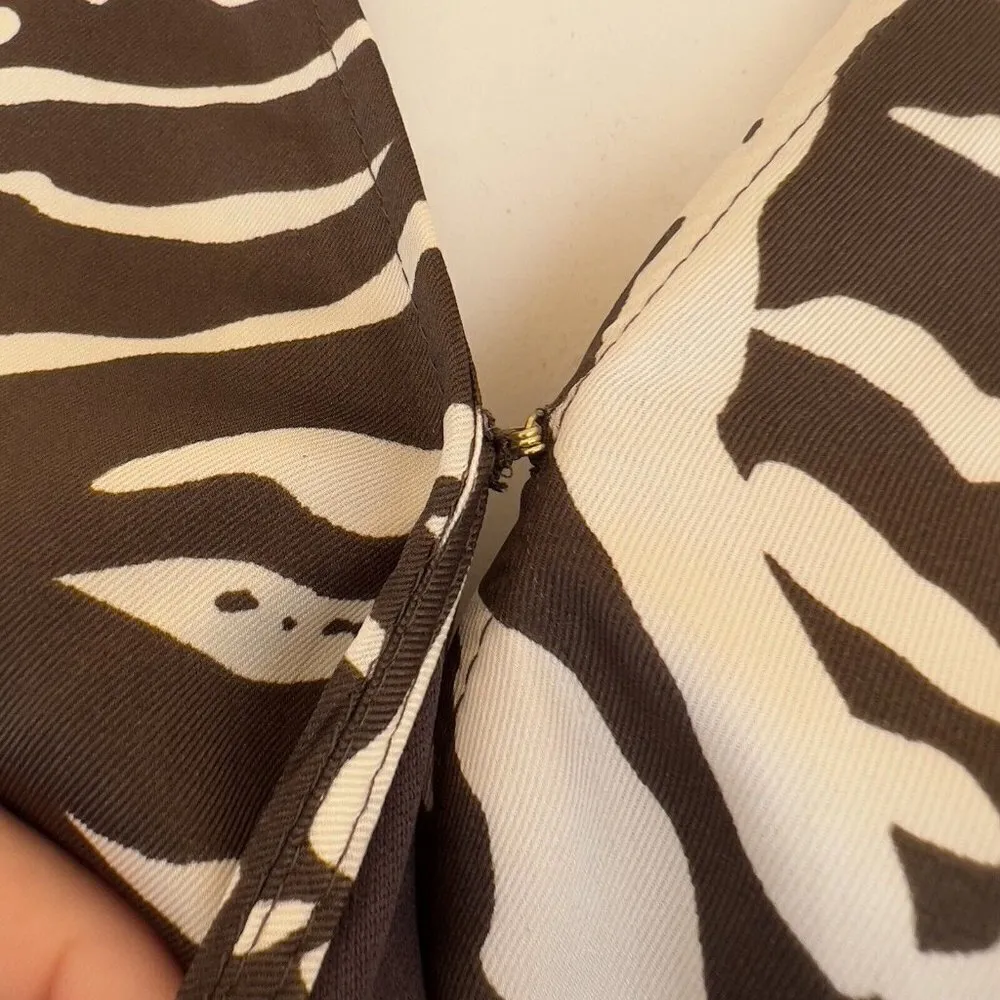 Inc wide leg Jumpsuit Size 6 Brown white Satin tropical animal print NWT - Image 12