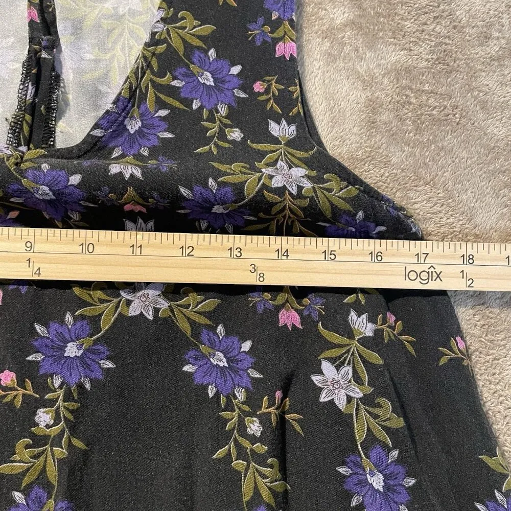 Urban Outfitters Dress Womens Sz M Mini Shift Sleeveless Black Floral Tunic - Image 6