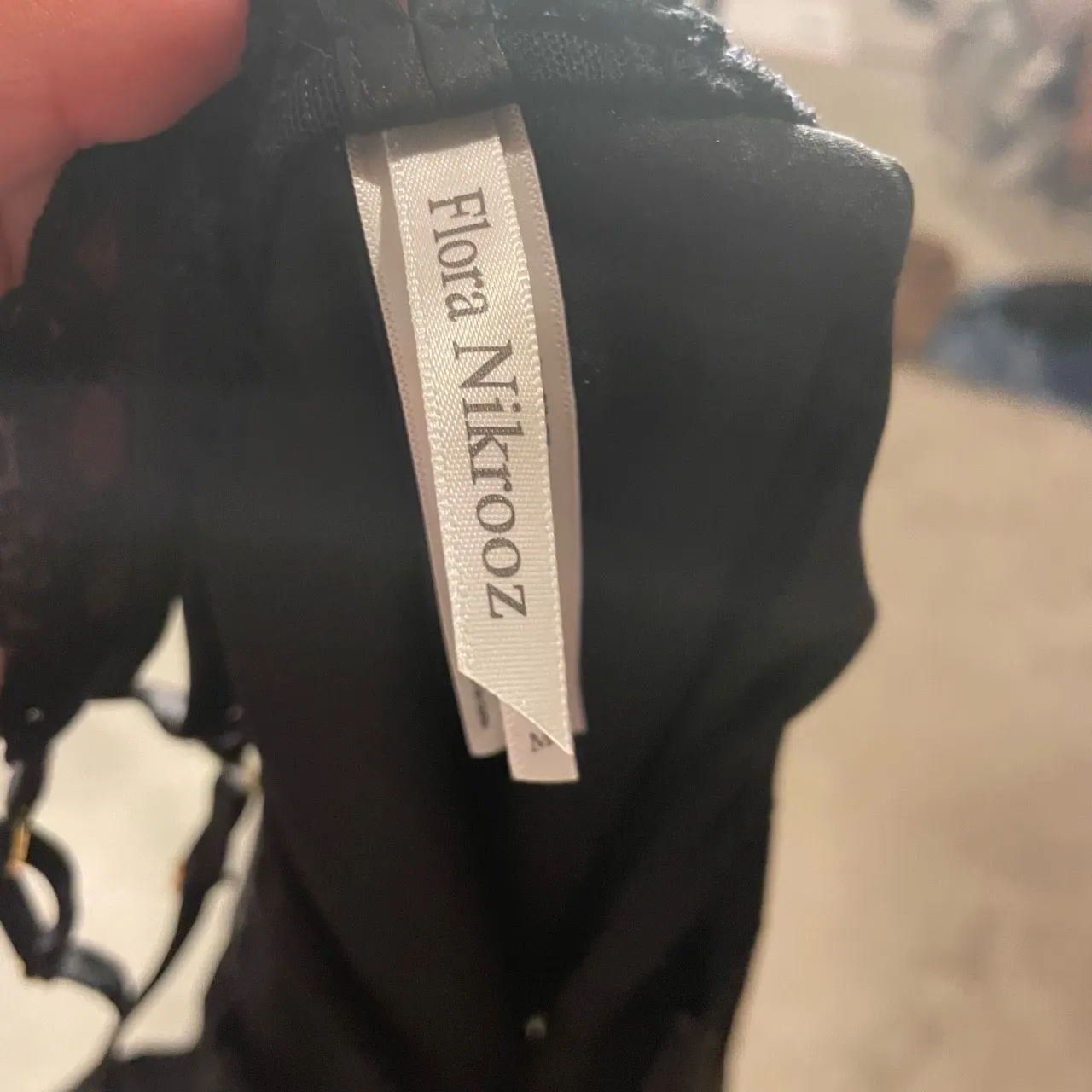 Flora Nikrooz Black T Back Satin Charmeuse Chemise Dress Size Medium - Image 5