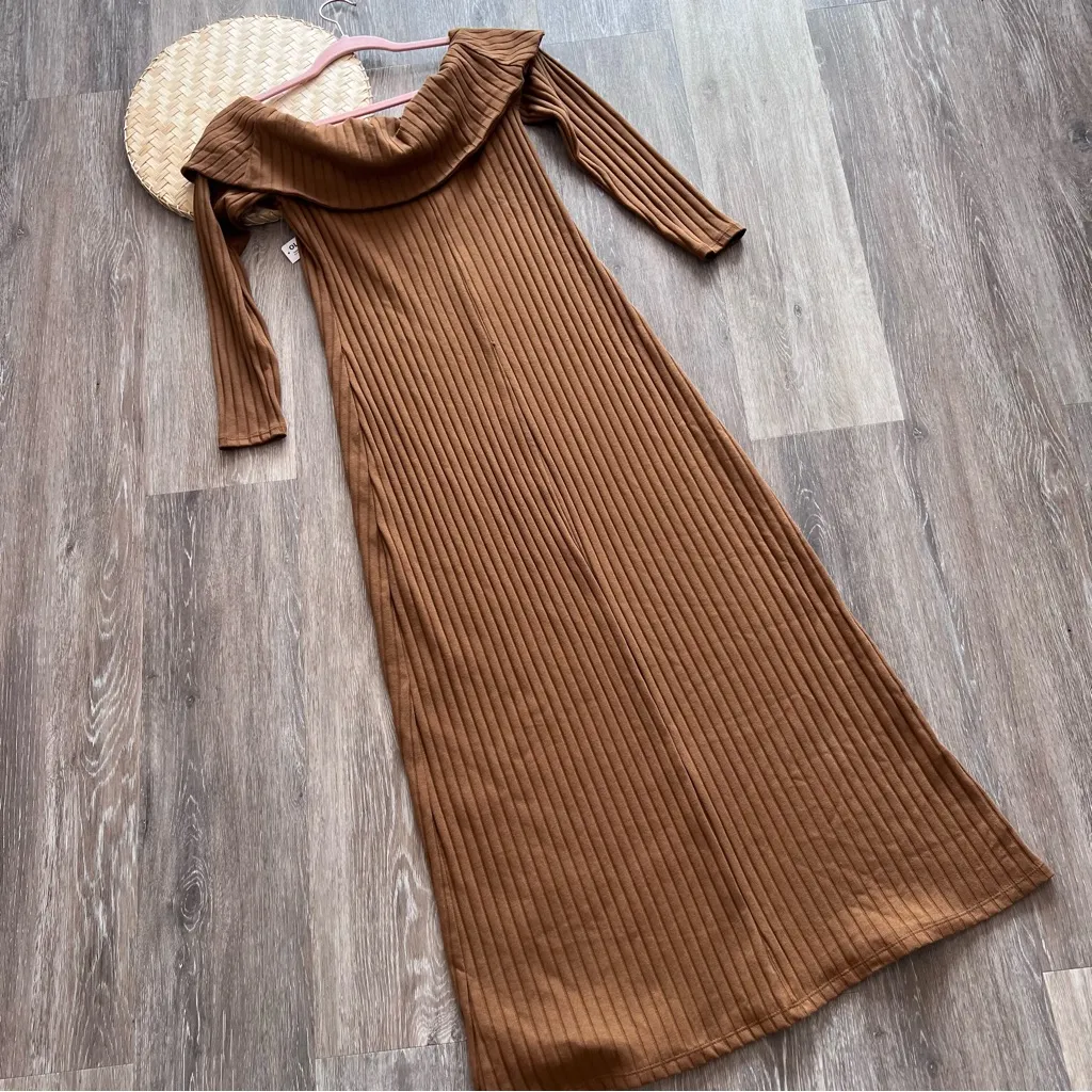 NWT old navy ribbed knit off shoulder maxi‎ dress - Image 9