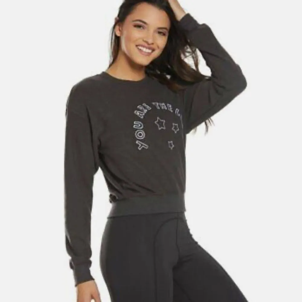 Spiritual Gangster Dark Gray The Light Malibu Crew Neck Sweater- Size XS - Image 3