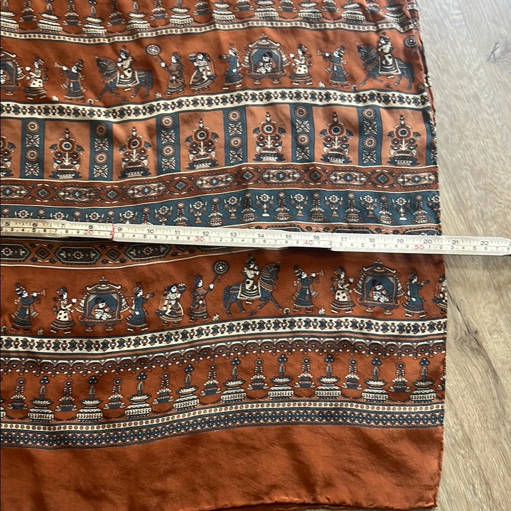 Bohemian Brown and Black Patterned Scarf - Image 3