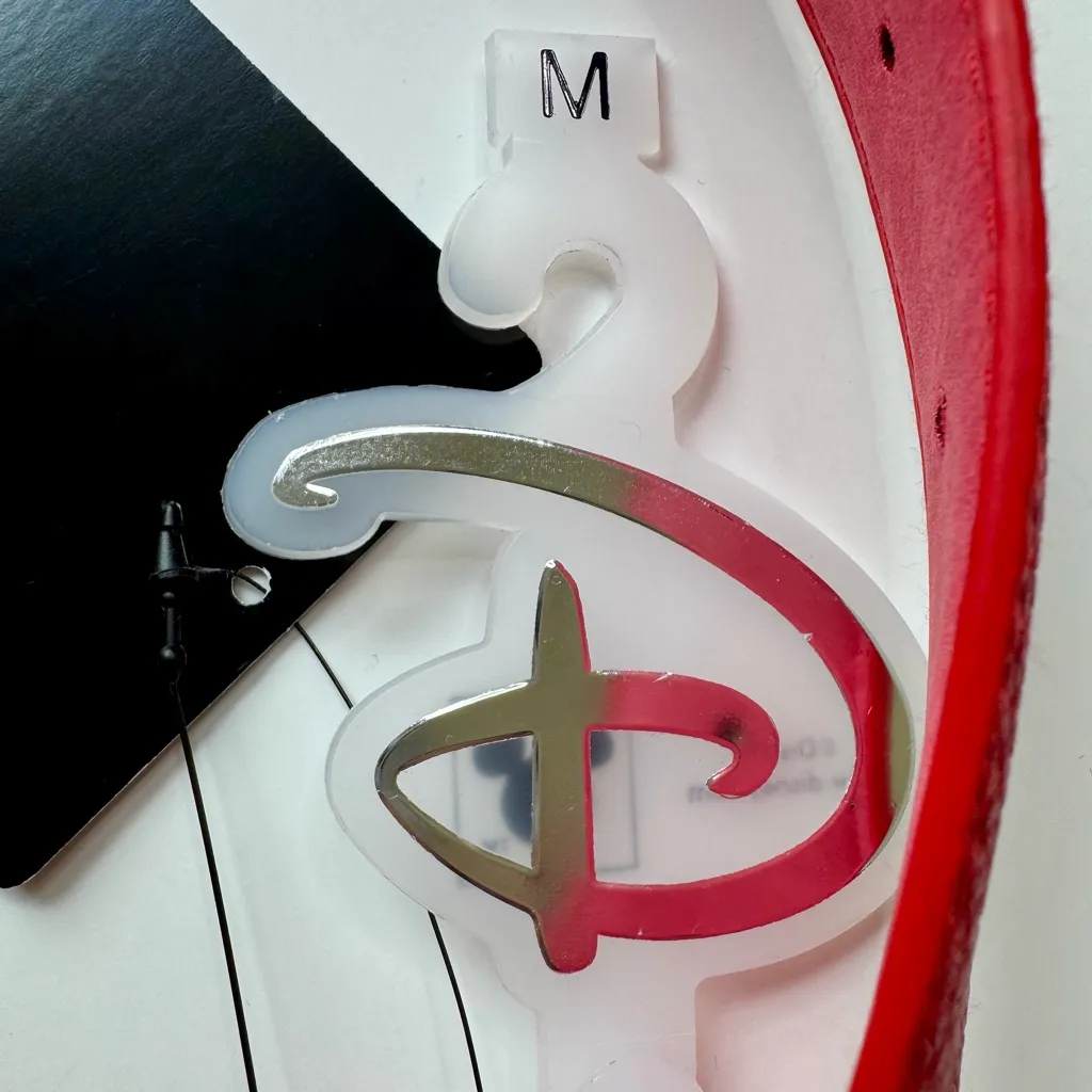 Disney Mickey Mouse Double Ears Belt Red/Silver Size M NWT - Image 8