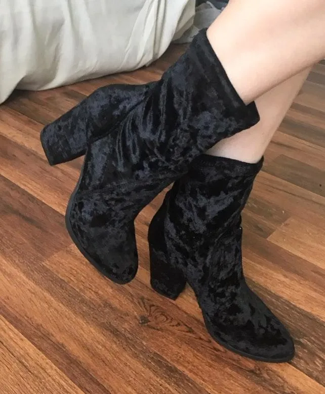 Forever 21 Crushed Velvet Sock Boots - Image 3