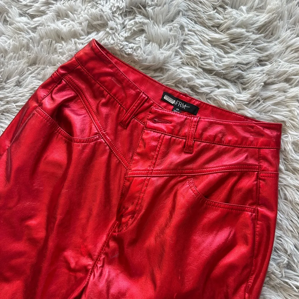 NUULY x AFRM Red Pants Size 25 - Image 6