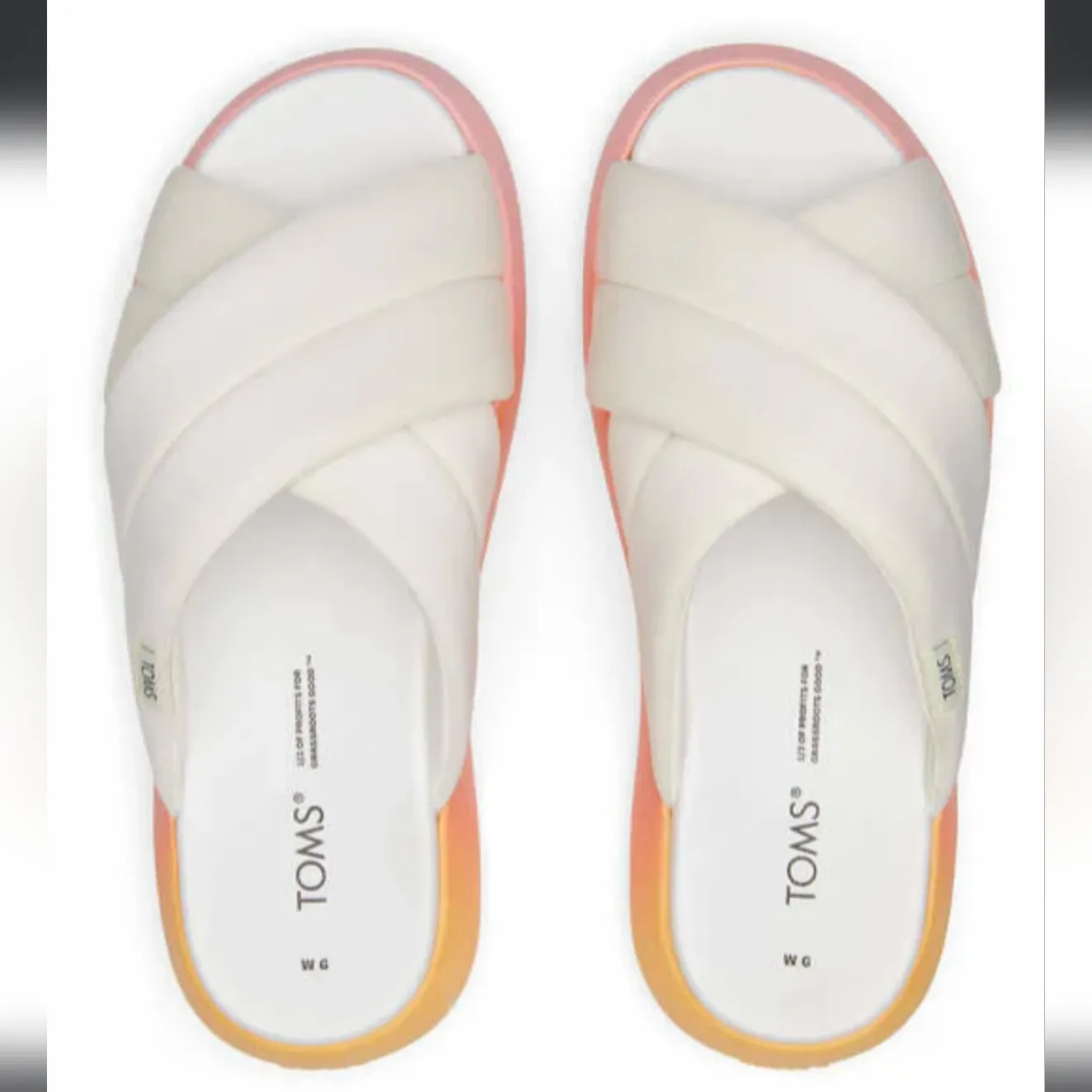 TOMS Womens 11 Alpargata Mallow Crossover White Repreve Jersey Ombre ‎ Shoes - Image 3