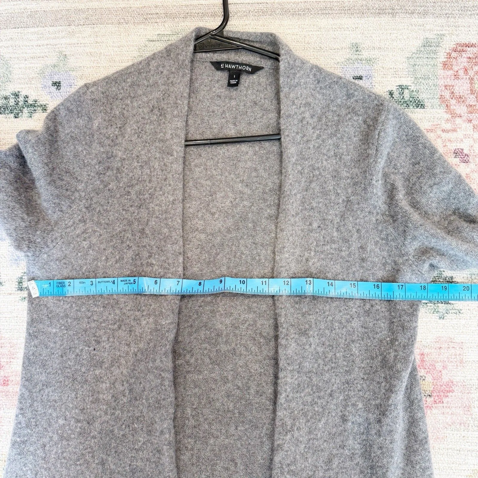 41 Hawthorn Womens Gray Cashmere Open Front Cardigan Sz Large Luxury Capsule - Image 6