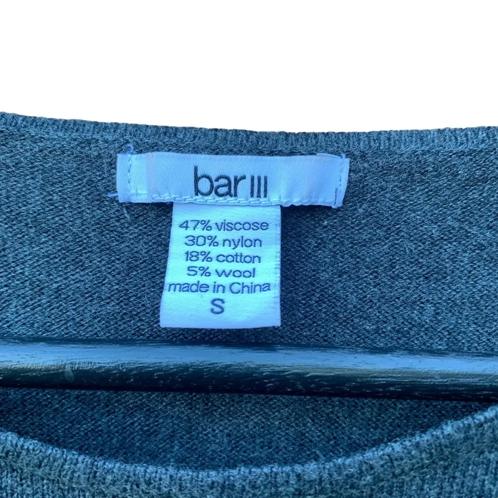 BAR III women's small grey sweater dress with black lace across chest - Image 3