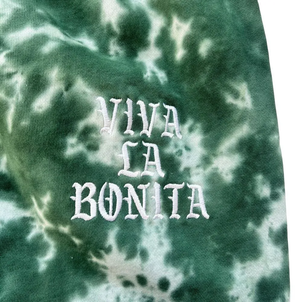 New Women’s Viva La Bonita Tie Dye Sweatpants Size XL Green - Image 2