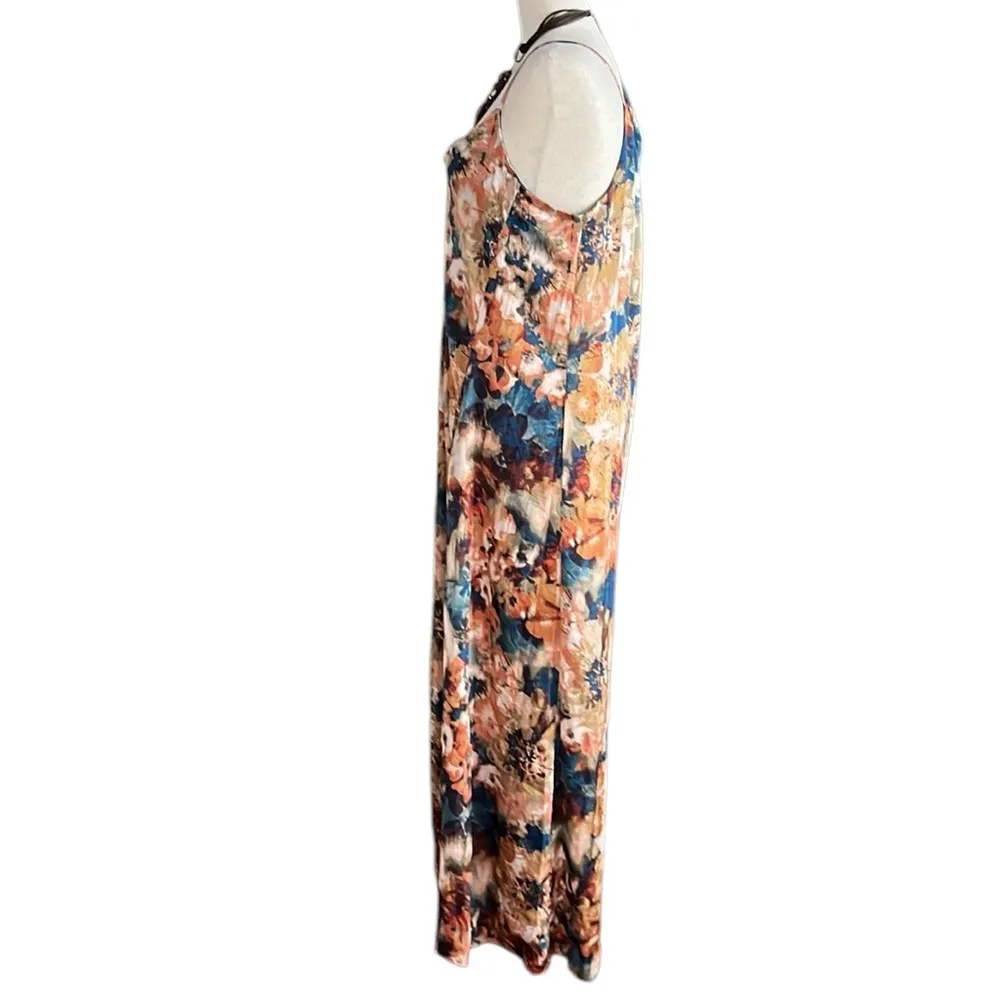 NWT NICOLE MILLER NEW YORK Satin Floral Print Maxi Dress - Image 13
