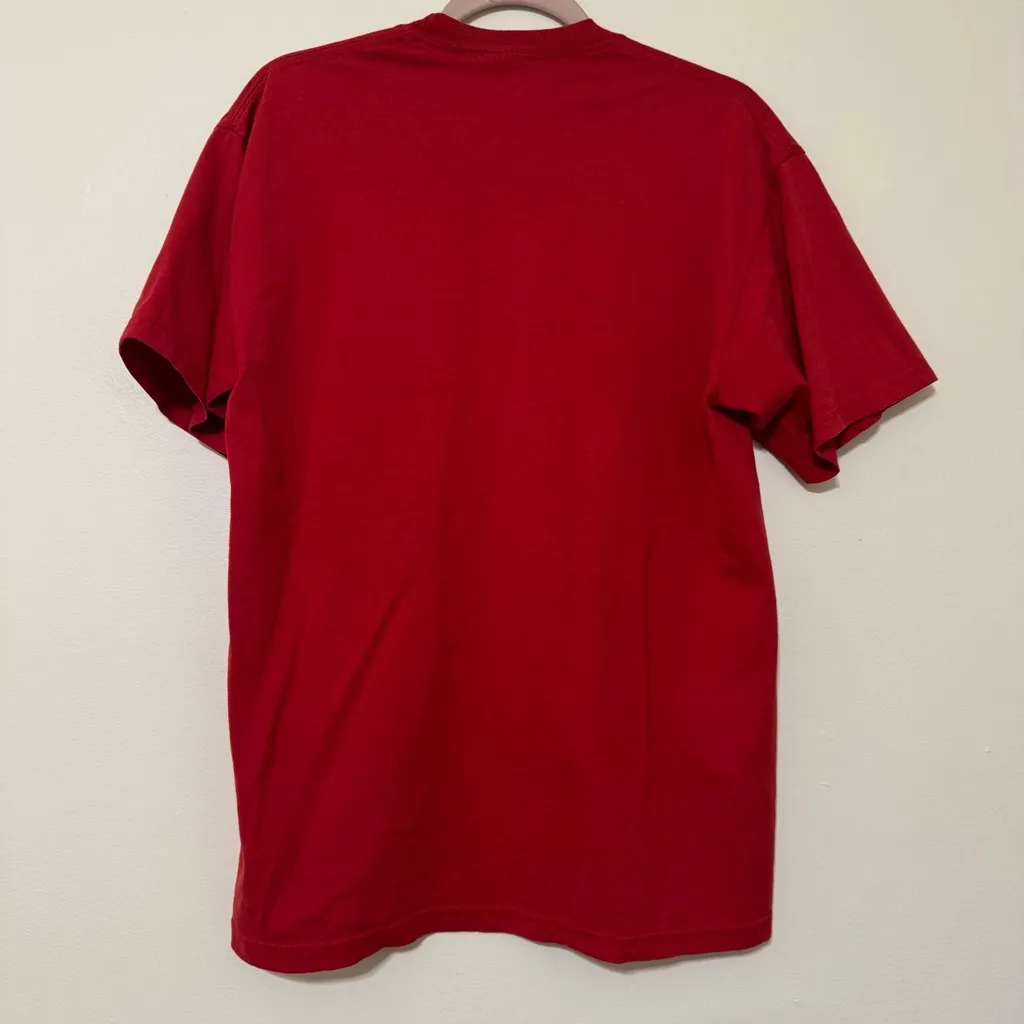 Vintage Squirell Garden Red Graphic Tee - Image 3