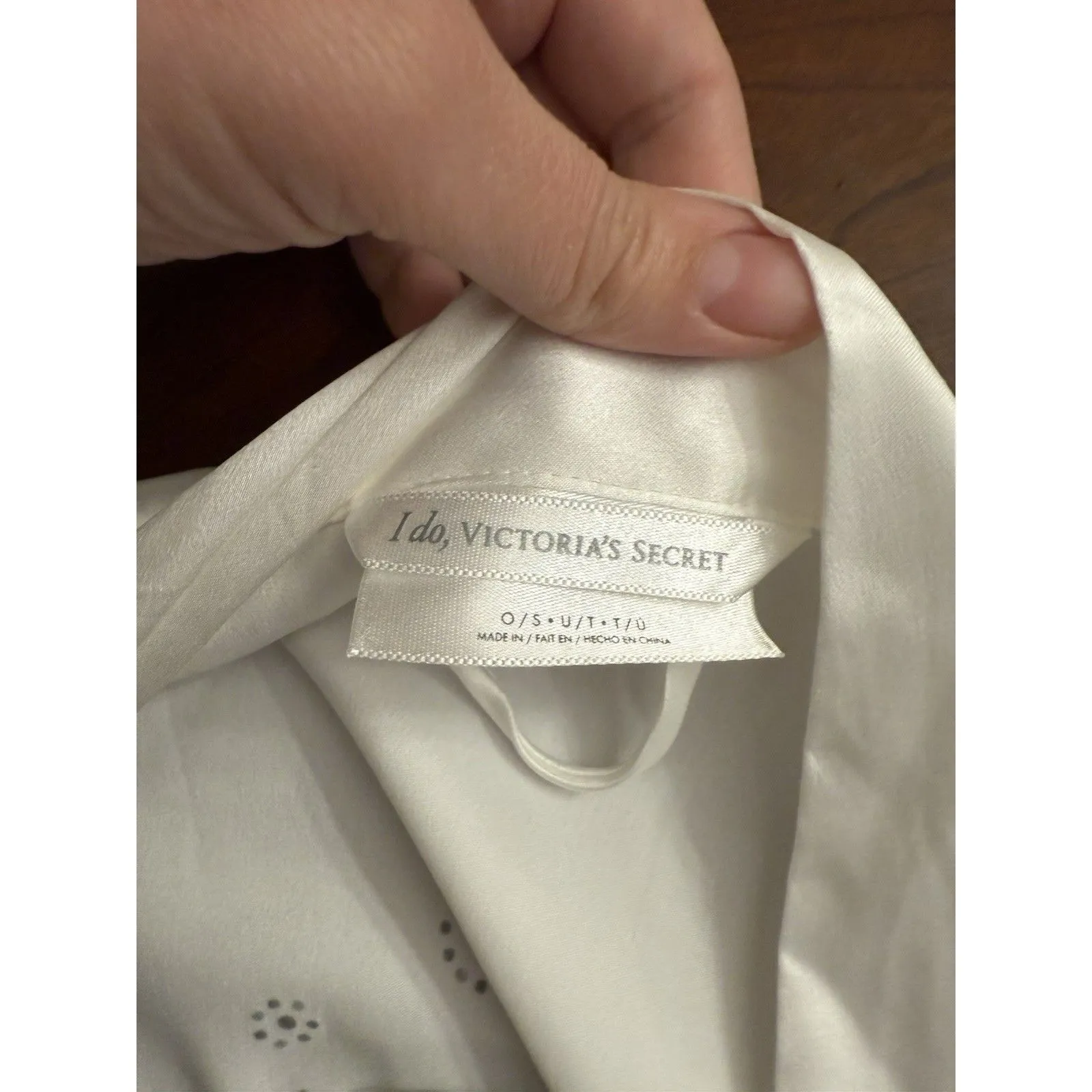 Victoria's‎ Secret One Size Robe Bride I Do Soft Satin Rhinestone Glitter White - Image 4