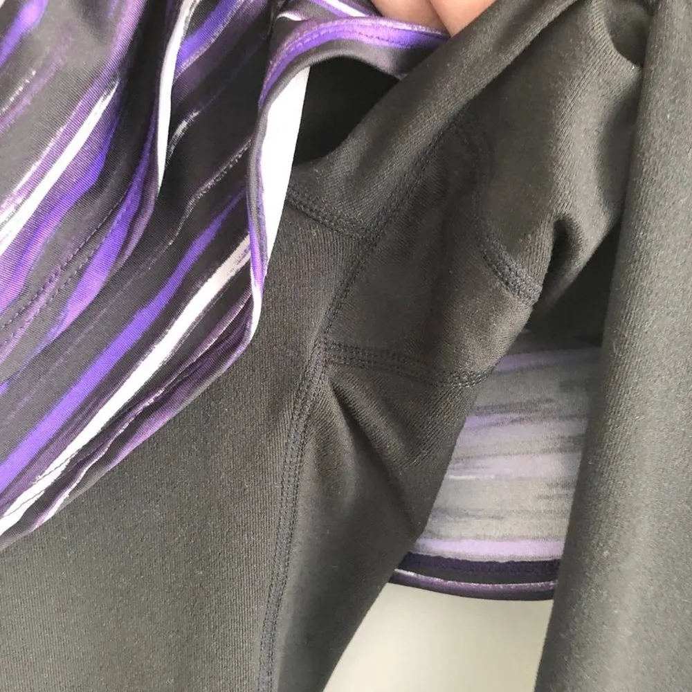 Athleta Black Purple White 2-in-1 Skirted Leggings Women's Size Extra Small XS - Image 5